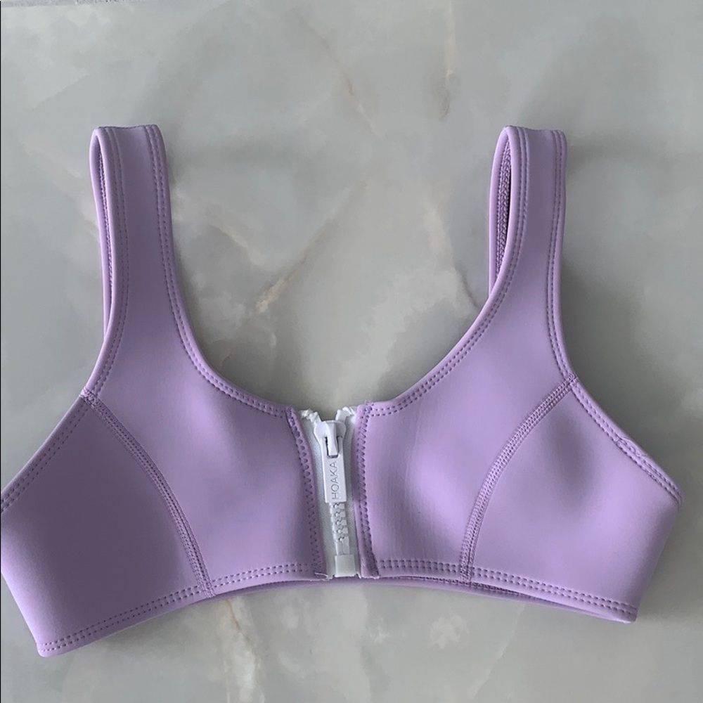 Purple zipper bathing suit set